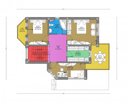 Plan etaj, Sc=85,50mp